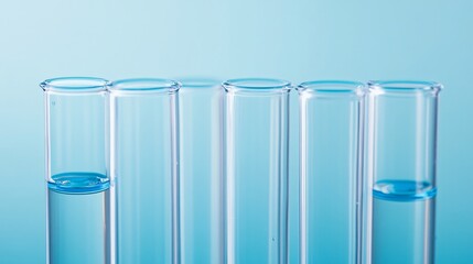 rows of laboratory test tubes, scientific background