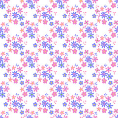 Seamless pattern minimalist repeating background with flowers. Fabric wallpaper print texture. Perfectly for backdrop, wrapped paper, linen.