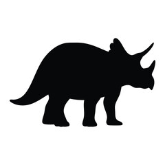 Triceratops dinosaur silhouette vector image for prehistoric animal lovers and paleontology fans art