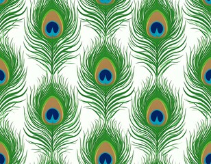 Repeating peacock feather pattern