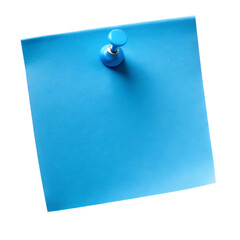 Blue Square Sticky Note Pinned with a Blue Pushpin on Black Background paper message
