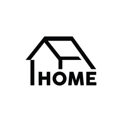 Minimalist Home Icon with Roof Line