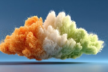 Colorful powder cloud explosion