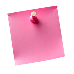 Pink Sticky Note Pinned with a Pink Pushpin on a Black Background paper