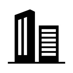 Black and white building silhouette vector illustration for real estate and city skyline design, art