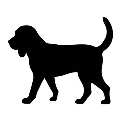 Bloodhound dog silhouette vector art illustration for pet lovers and animal graphic designers project work