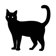 Black cat silhouette vector illustration for halloween decorations and pet graphic designs and art