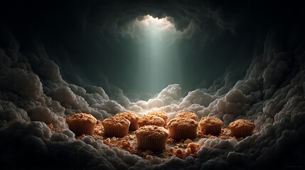 Surreal Muffins: A Culinary Fantasy in Cloudscape
