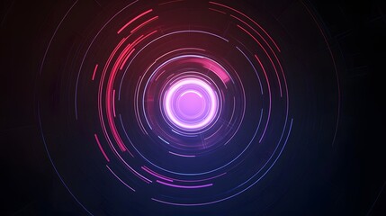 Simple circular glowing radar style, soft lines and center light, tech background