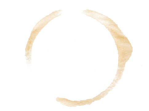Coffee stains isolated on a transparent background. Royalty high-quality free stock PNG image of Coffee and Tea Stains Left by Cup Bottoms. Round coffee stain isolated, cafe stain fleck drink beverage