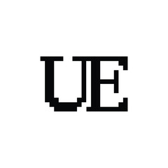 UE monogram logo design letter text name symbol monochrome logotype alphabet character simple logo