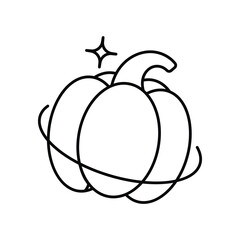 Pumpkin line icon with white background vector stock illustration