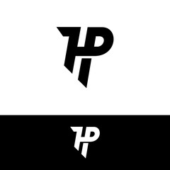 Obraz premium Modern monogram logo design featuring interwoven letters H and P.