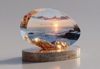 Happy lifestyle festival showcasing fashion trends at the beachside sunset coastal serenity artistic perspective