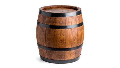 Obraz premium Wooden barrel isolated on white