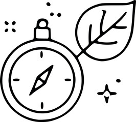 Vector icon of a Christmas tree with a clock and an ornament symbolizing time