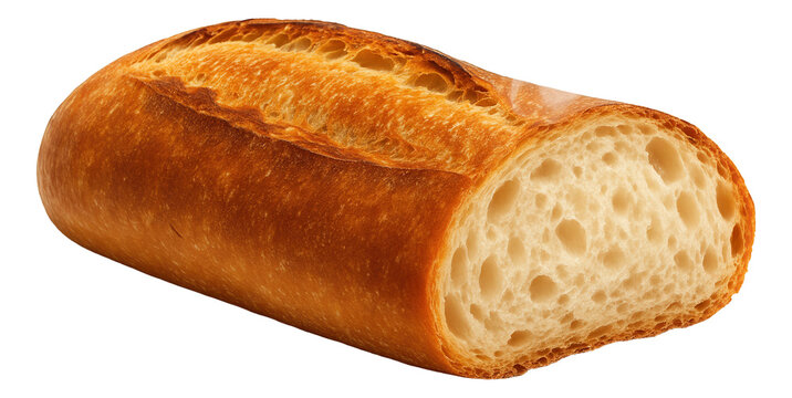 French batard with a piece cut, steam rising in gentle curls.