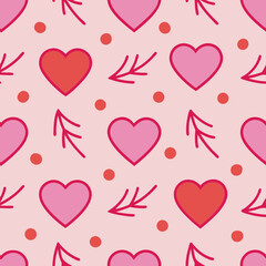 seamless background with hearts
