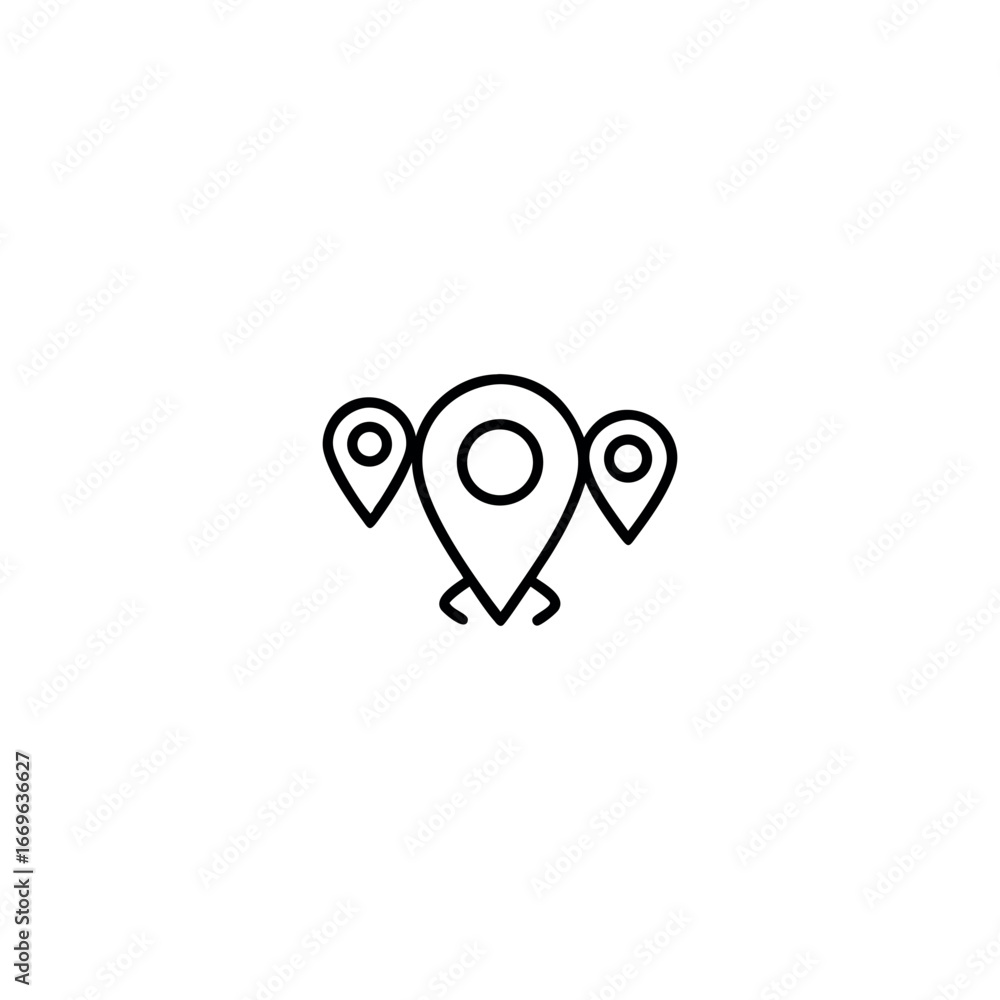 Poster the vector set includes a variety of map pointer and location pin symbols, perfect for navigation an