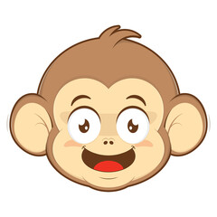 Obraz premium monkey playful face cartoon cute