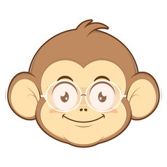 monkey smile face cartoon cute