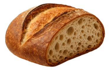 A pain de campagne with a rustic, thick crust and a light, holey crumb.