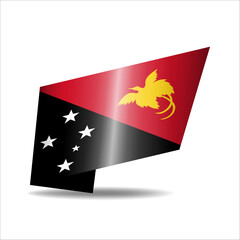 Folded national flag, shining with a shadow.