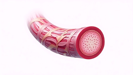 Anatomy&physiology A microstructure of artery wall, isolated on white, showing intima, media, adventitia, and smooth muscle for vascular pathology and anatomy (3)