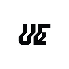 Obraz premium UE monogram logo design letter text name symbol monochrome logotype alphabet character simple logo