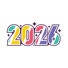 2026 number design vector