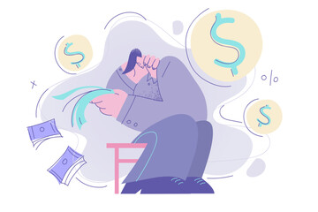 Depression, crisis, bankrupt concept