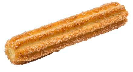 Golden, textured churro shines on black. Crisp surface, appealing lighting. Great for menus, food blogs, posters, product photography.
