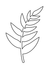 Simple outline illustration of an autumn leaf. Black line drawing, minimal and clean design for seasonal decoration, greeting cards, and fall-themed projects.