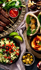 Arabic Cuisine: Middle Eastern traditional lunch or dinner.