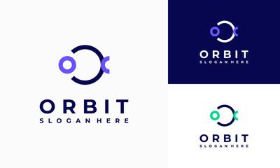 Planet Orbit Logo designs concept vector, Space orbital planetary Logo designs symbol © Lucky Luck