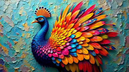 Fototapeta premium 3D peacock feather close up