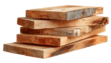 Stacked wooden planks create rustic, natural building material