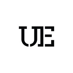 UE monogram logo design letter text name symbol monochrome logotype alphabet character simple logo