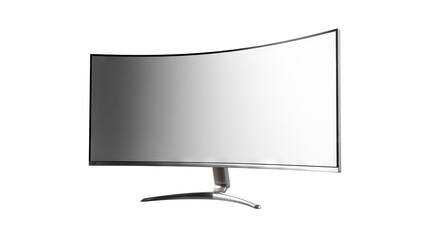 Realistic curved widescreen monitor — high-resolution isolated display on transparent background (PNG cutout) for product mockups, UI/UX presentations, tech branding, e-commerce thumbnails, web & app 