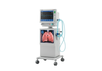 Isolated portable ventilator machine to assist breathing in hospital, health care device