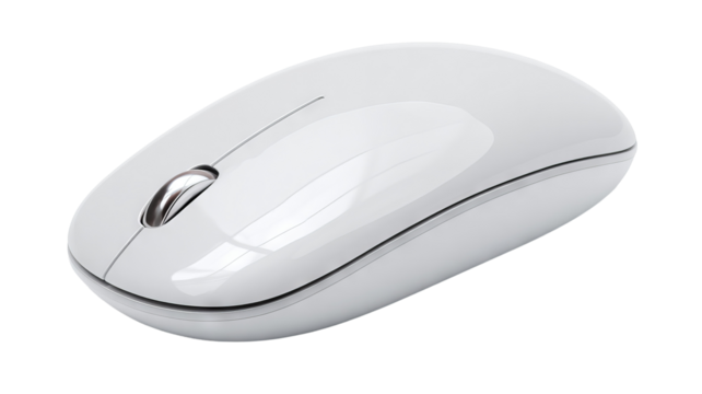 Smart device mouse isolated on transparent background — high-resolution PNG-style cutout with clean edges, sleek ergonomic design for product mockups, UI/UX previews, e-commerce thumbnails, web