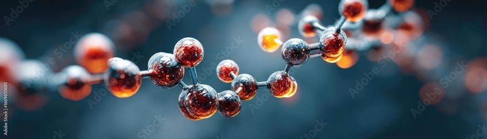 Poster cholesterol as a steroid precursor concept. abstract molecular structure with glowing red and black 