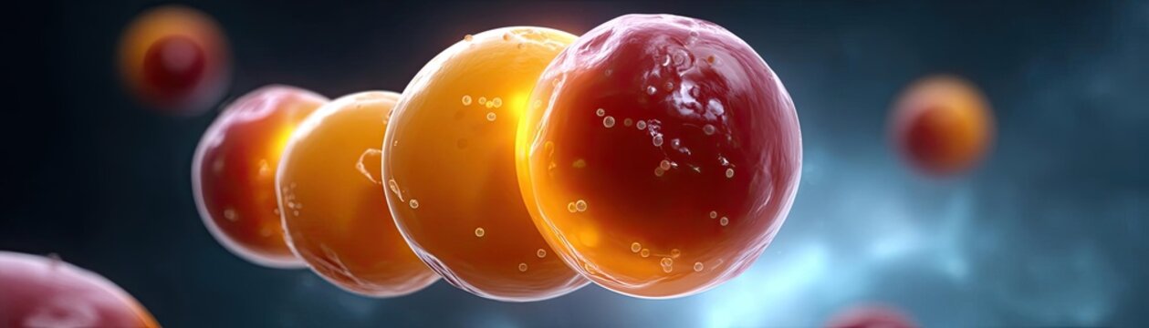Cholesterol as a steroid precursor concept. An abstract representation of molecular structures in space.