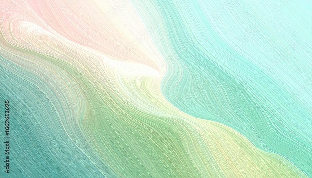Poster abstract digital art featuring vibrant waves and flowing lines in a swirling, blue and colorful patt
