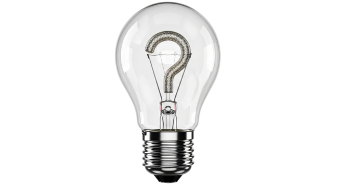 Isolated Question Mark Light Bulb