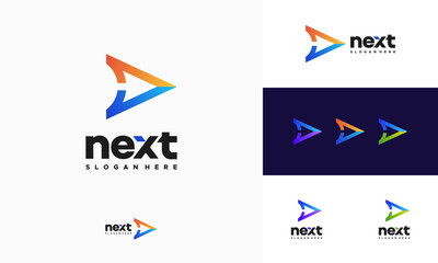 Modern Next Logo designs concept vector, Arrow logo designs concept