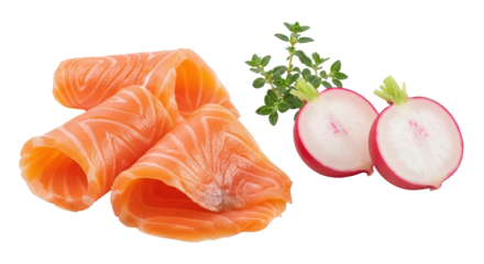 Isolated Salmon Slices