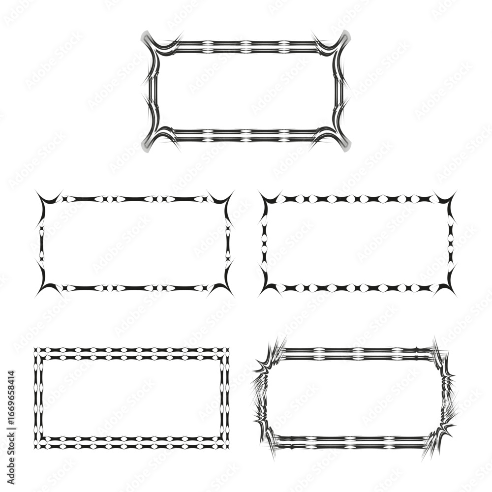 Aufkleber dotted border frames. dashed rectangle shapes. outline design elements. vector collection illustrati