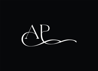 Elegant Monogram on Black: A minimalist design showcasing an intertwined monogram set against a stark black backdrop, exuding sophistication and timeless style.