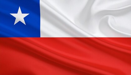Illustrate Chile’s national flag with white and red bands, a blue square, and a central white star.